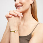 Bracciale in filo verde scuro con perla shell assortimento placcato oro 18k.